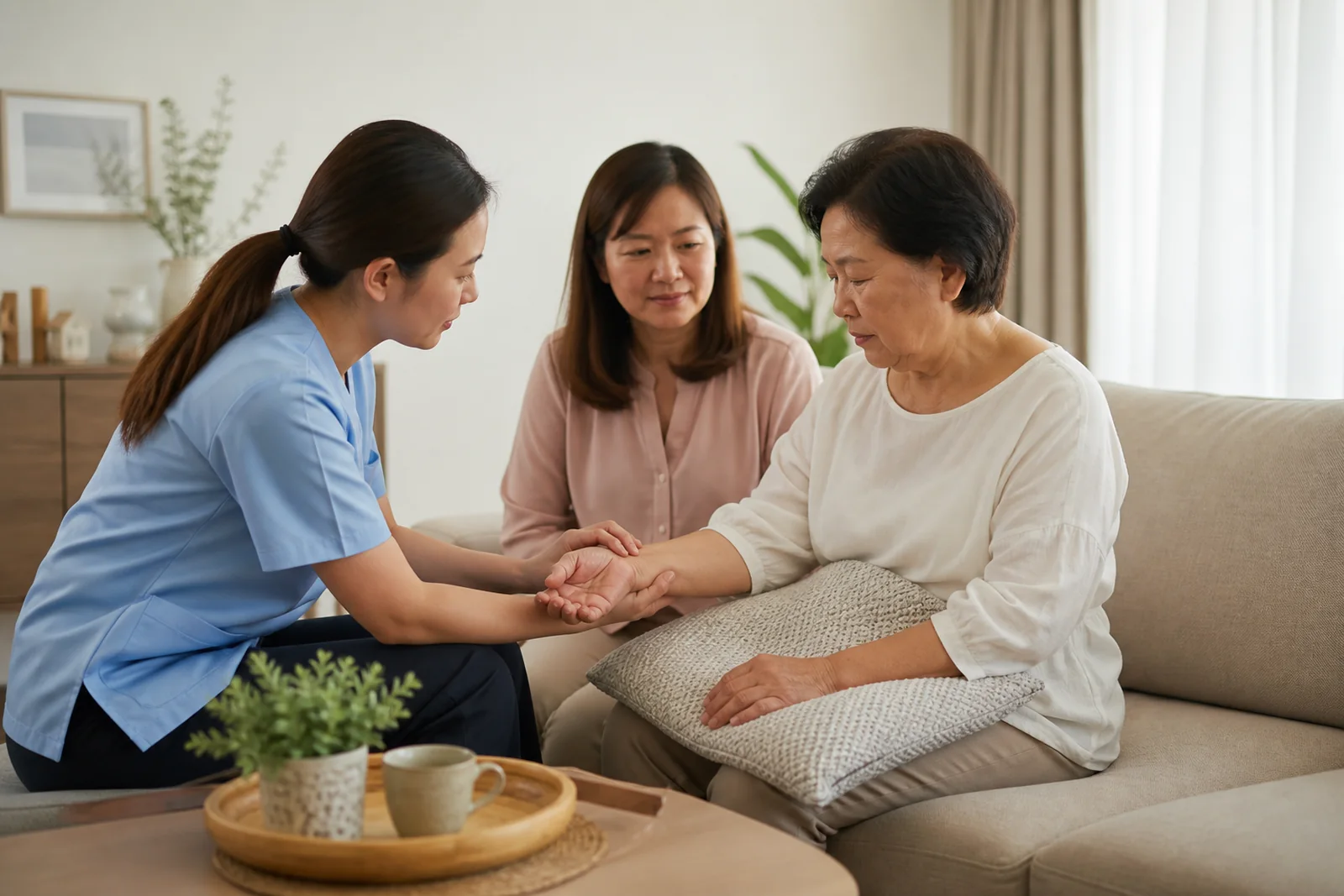 home nurse carrying out a planned assessment