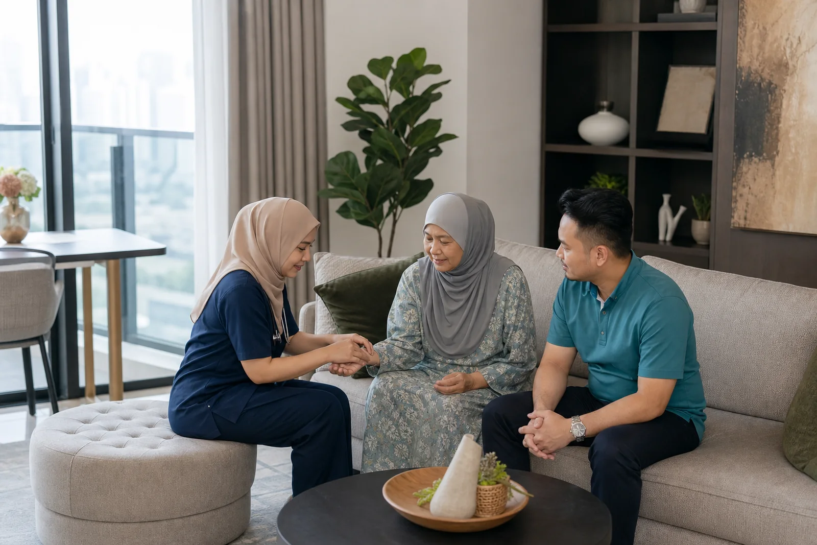 lawatan jururawat rumah di kediaman bertingkat tinggi Kuala Lumpur