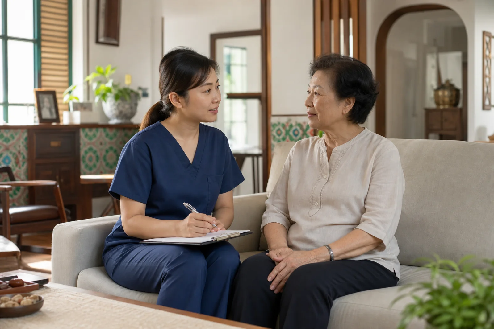 home nursing visit in a bright Penang residence