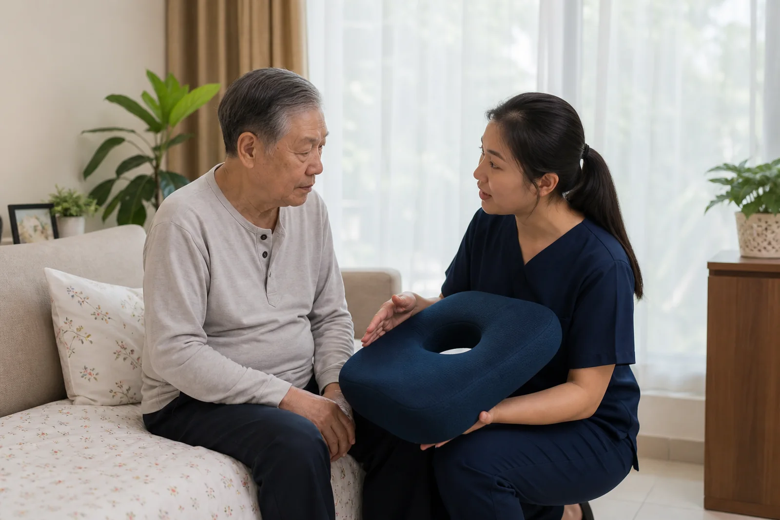 护士讲解压疮预防